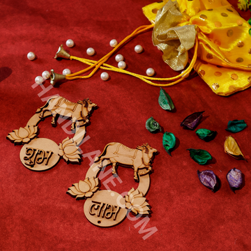 Shubh Labh Sohn Diwali Decor Pichwai Cow